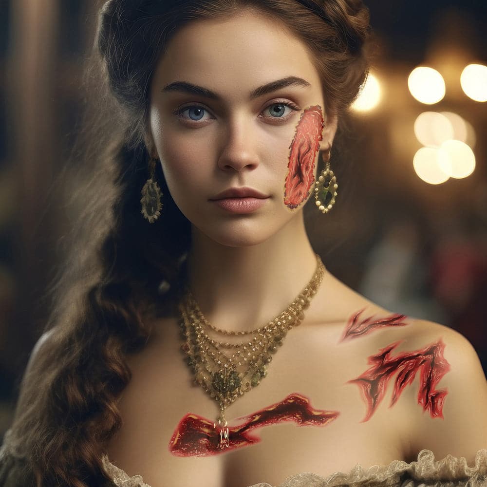 Gory Gashes & Wounds Temporary Tattoo 3.5 in x 2.5 in