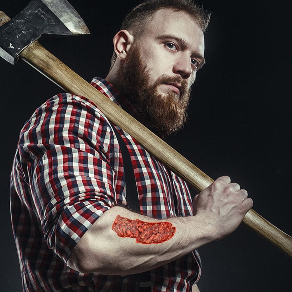 Gory Gashes & Wounds Temporary Tattoo 3.5 in x 2.5 in