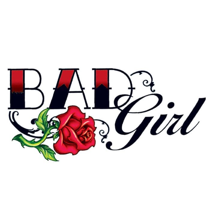 Bad Girl Rose Temporary Tattoo 2 in x 2 in