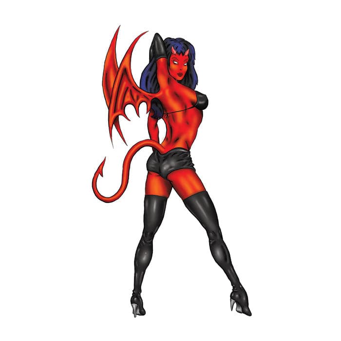 Devil Girl Temporary Tattoo 3.5 in x 2.5 in