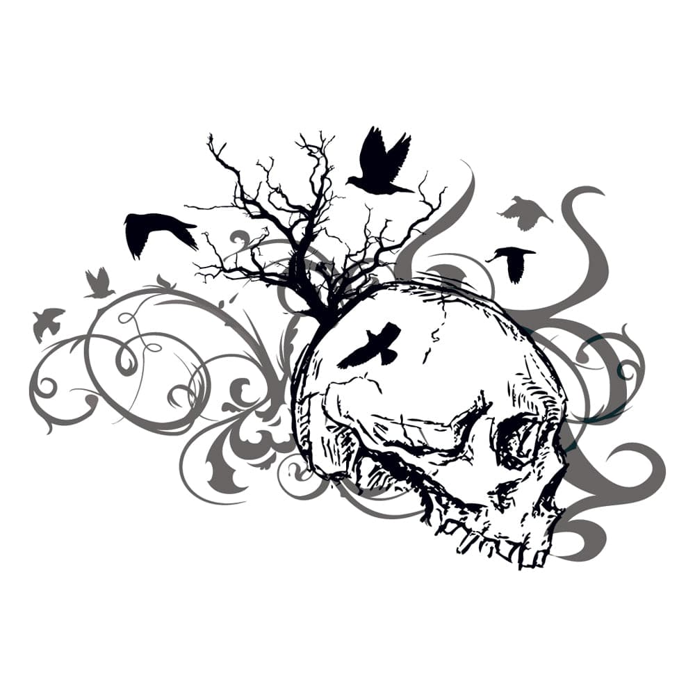 Side Skull Temporary Tattoo