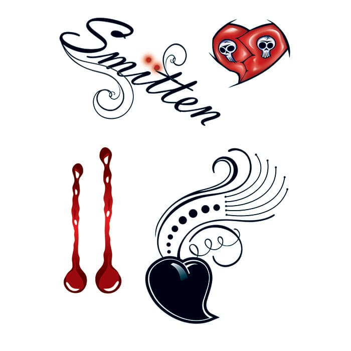 Vampire Smitten Temporary Tattoo 6 in x 4.5 in