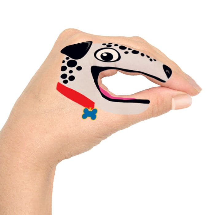 Dalmatian Hand Puppet Temporary Tattoo 3.5 in x 2.5 in