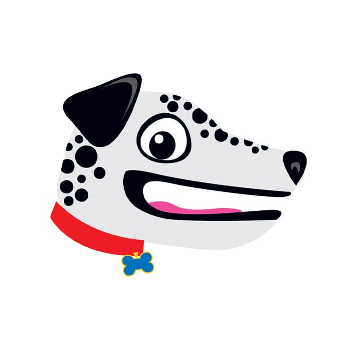 Dalmatian Hand Puppet Temporary Tattoo 3.5 in x 2.5 in