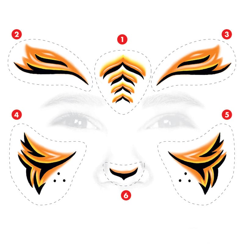 Tiger Kids Costume Tattoo 6 in x 5.25 in