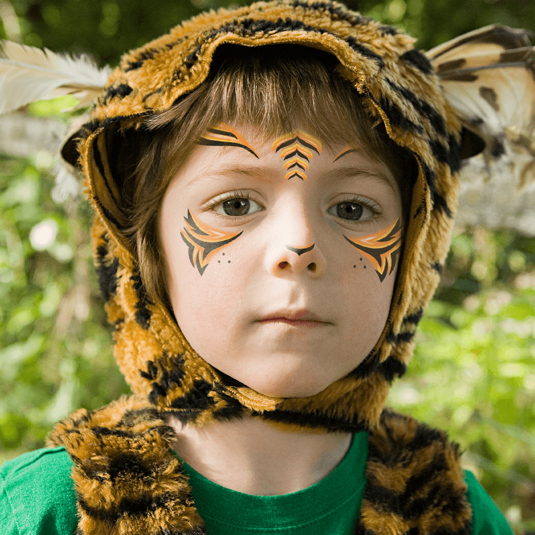 Tiger Kids Costume Tattoo 6 in x 5.25 in