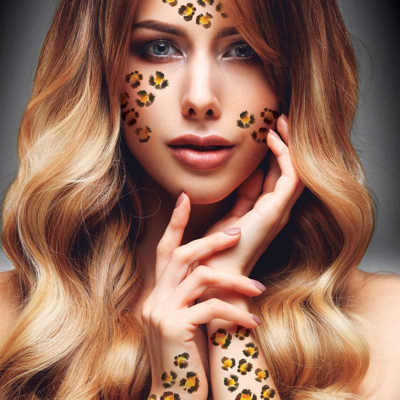 Animal Leopard Spots Costume Tattoo 5.25 in x 6 in