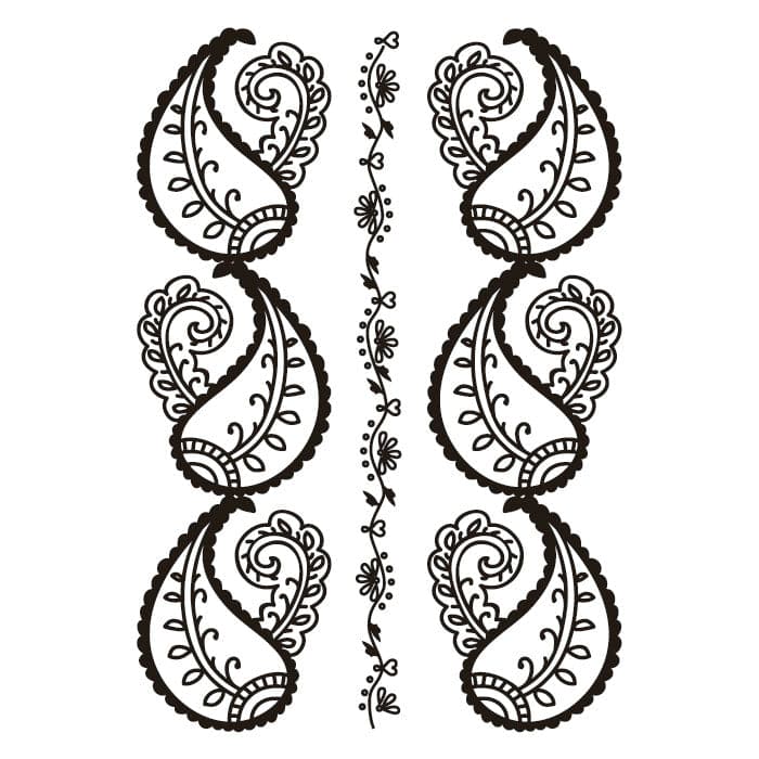 Henna: Black Temporary Tattoo 3.5 in x 2.5 in