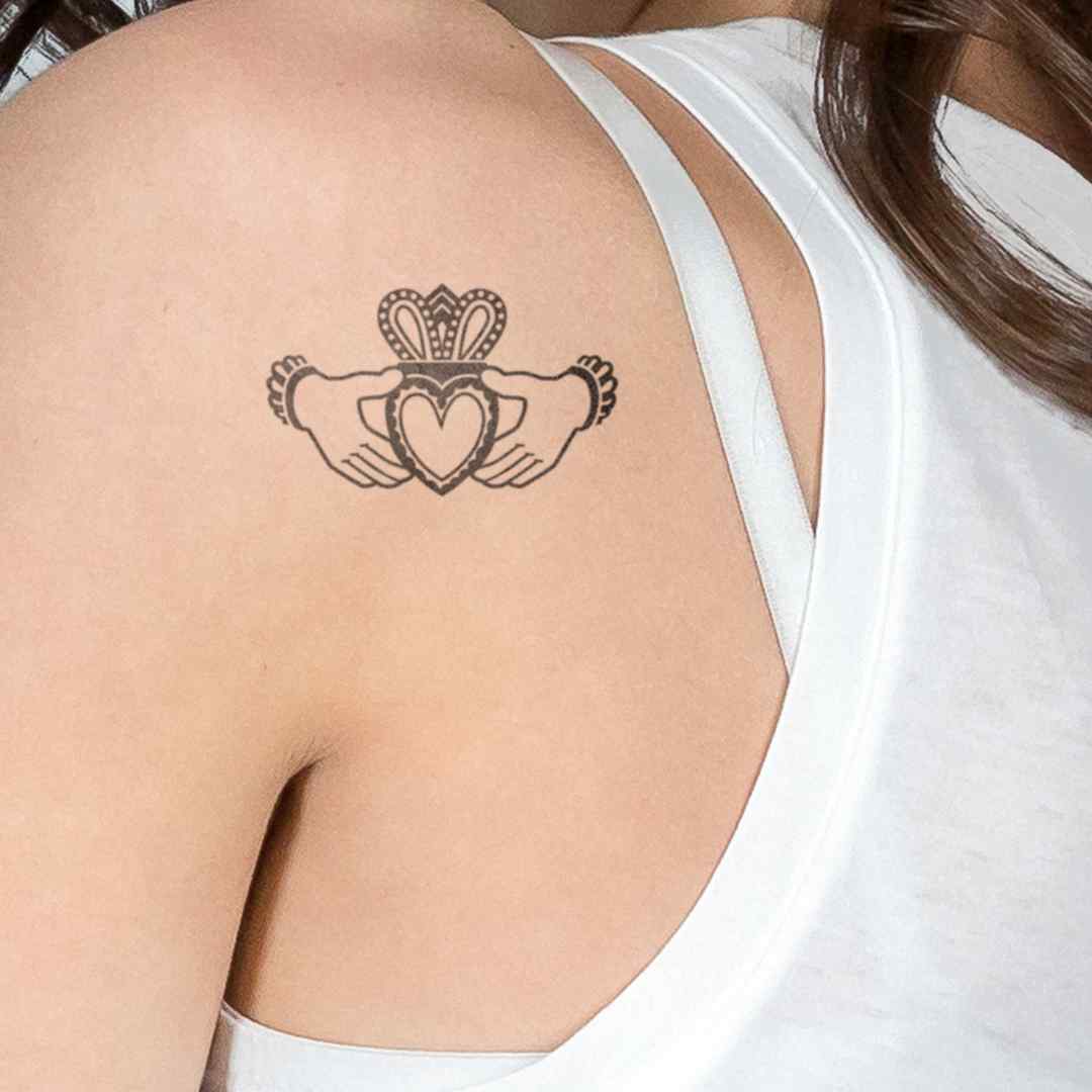 Irish Claddagh Temporary Tattoo 2 in x 3 in