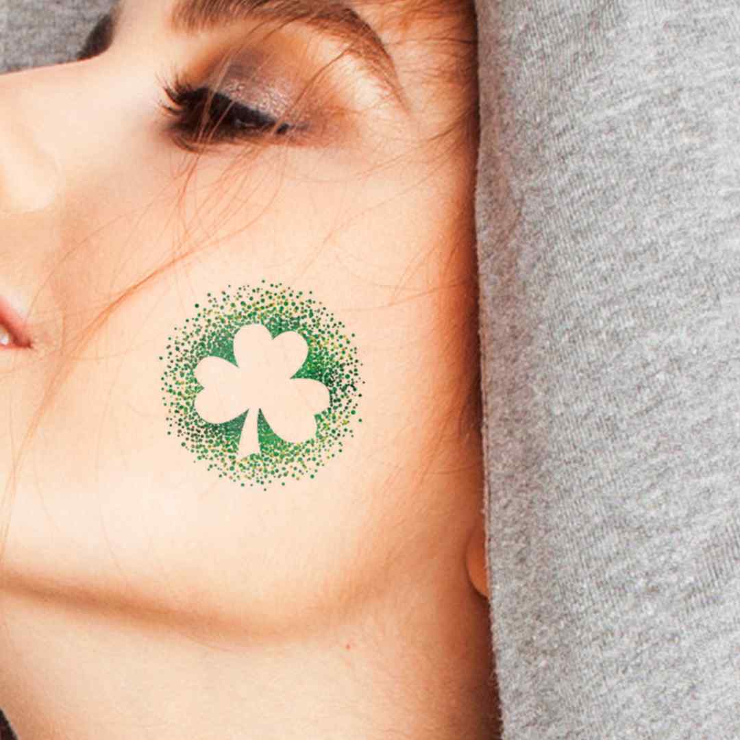 Lucky Shamrock Temporary Tattoo 2 in x 2 in