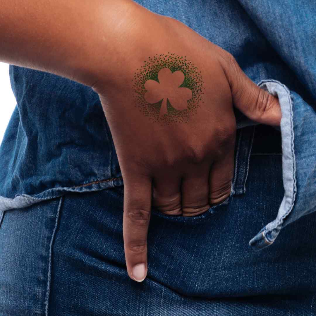 Lucky Shamrock Temporary Tattoo 2 in x 2 in