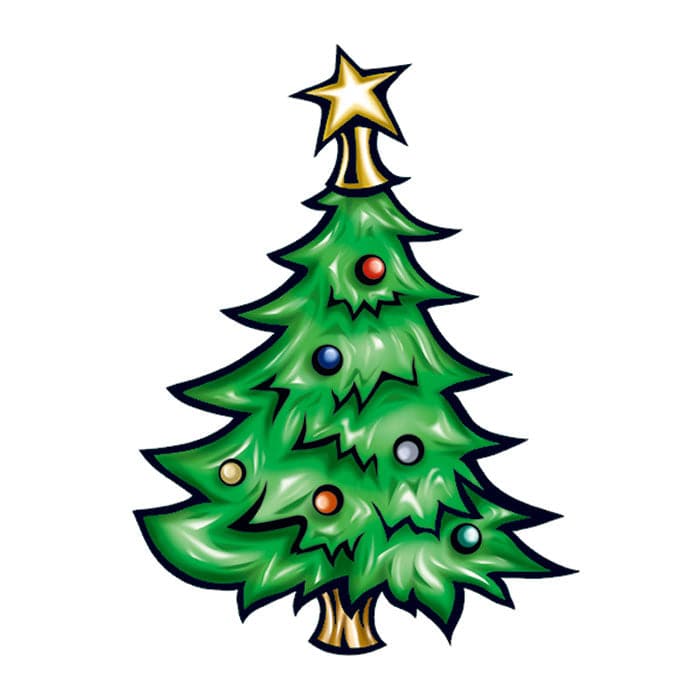 Christmas Tree Temporary Tattoo 2 in x 2 in