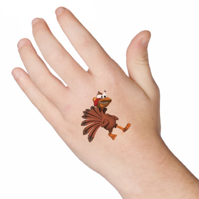 Thanksgiving Turkey Temporary Tattoo 2 in x 2 in