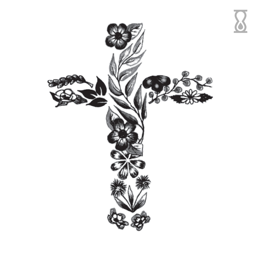 Flower and Cross Tattoo Ideas