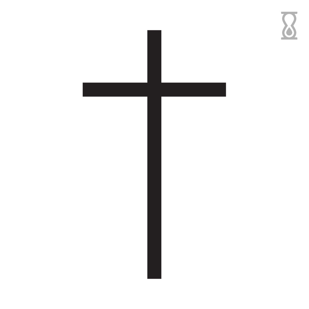 Small Black Cross Semi-Permanent Tattoo 1.5 in x 2 in