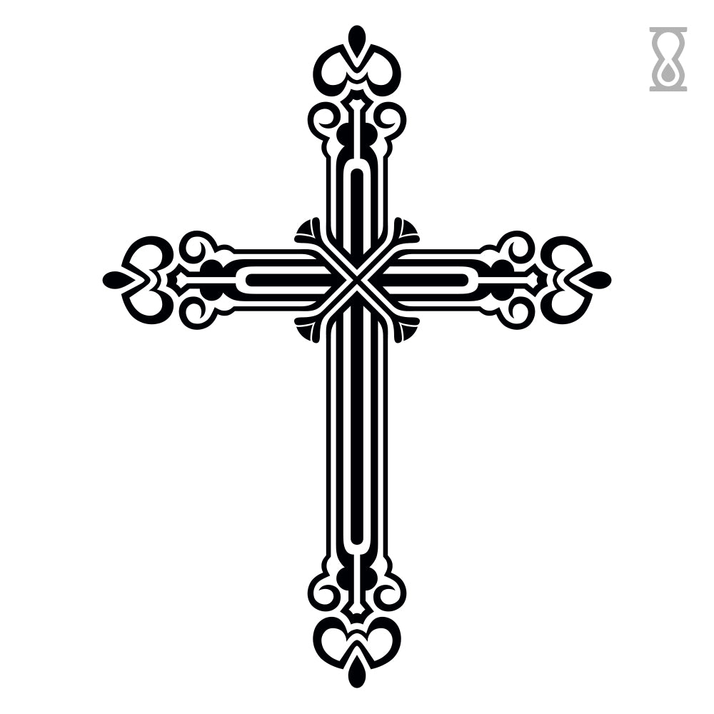 Vintage Cross Semi-Permanent Tattoo