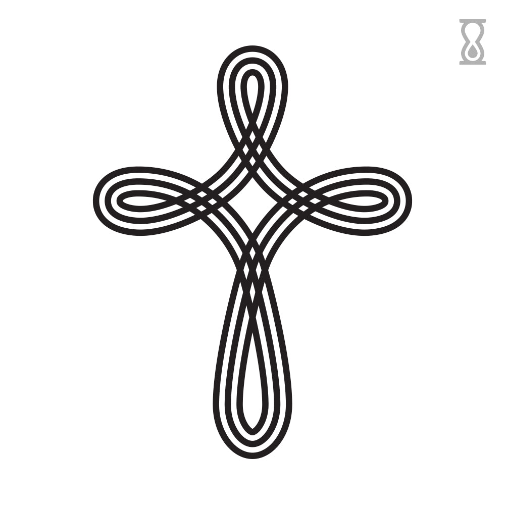 Wicker Cross Semi-Permanent Tattoo 2 in x 3 in