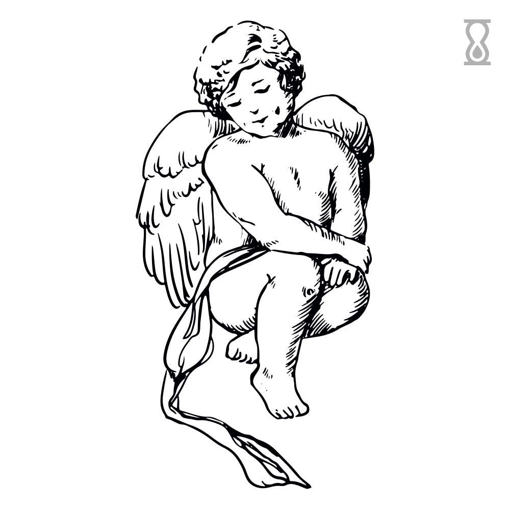 Angel Statue Semi-Permanent Tattoo 2 in x 3 in