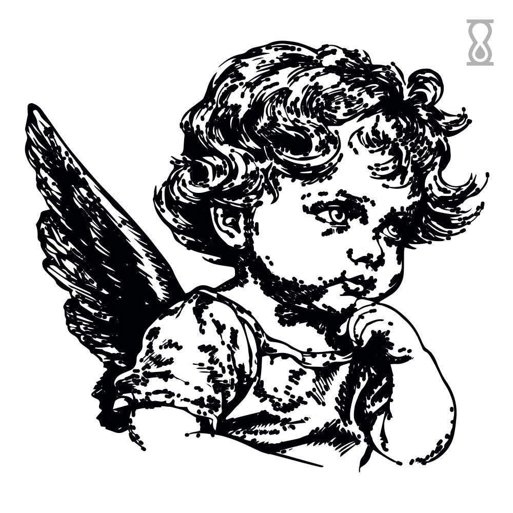 Angel Face Semi-Permanent Tattoo 4 in x 4 in