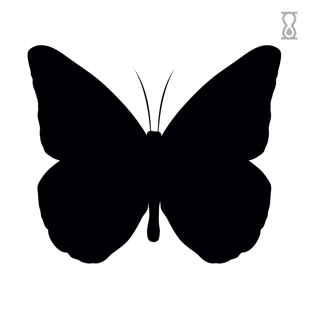 Black Butterfly Semi-Permanent Tattoo 1.5 in x 1.5 in