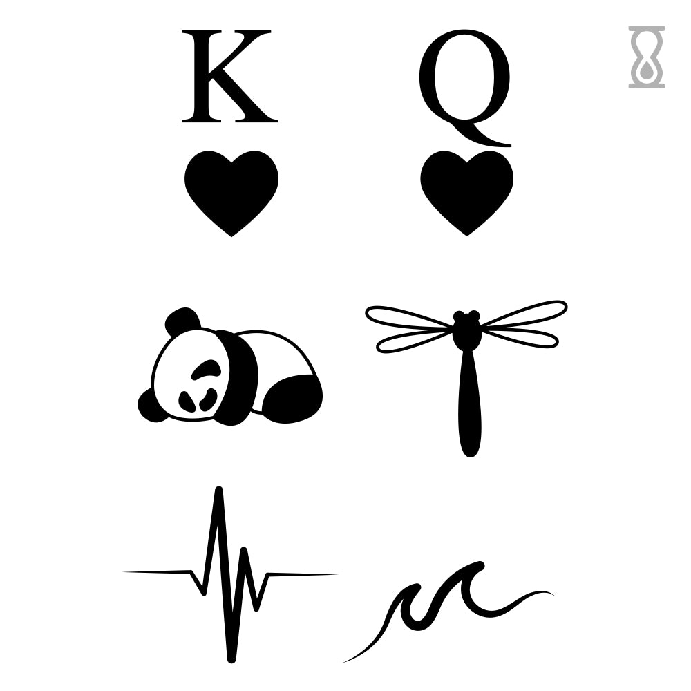 Tiny Tattoos Wave Panda Semi-Permanent Tattoo, image size:1000x1000