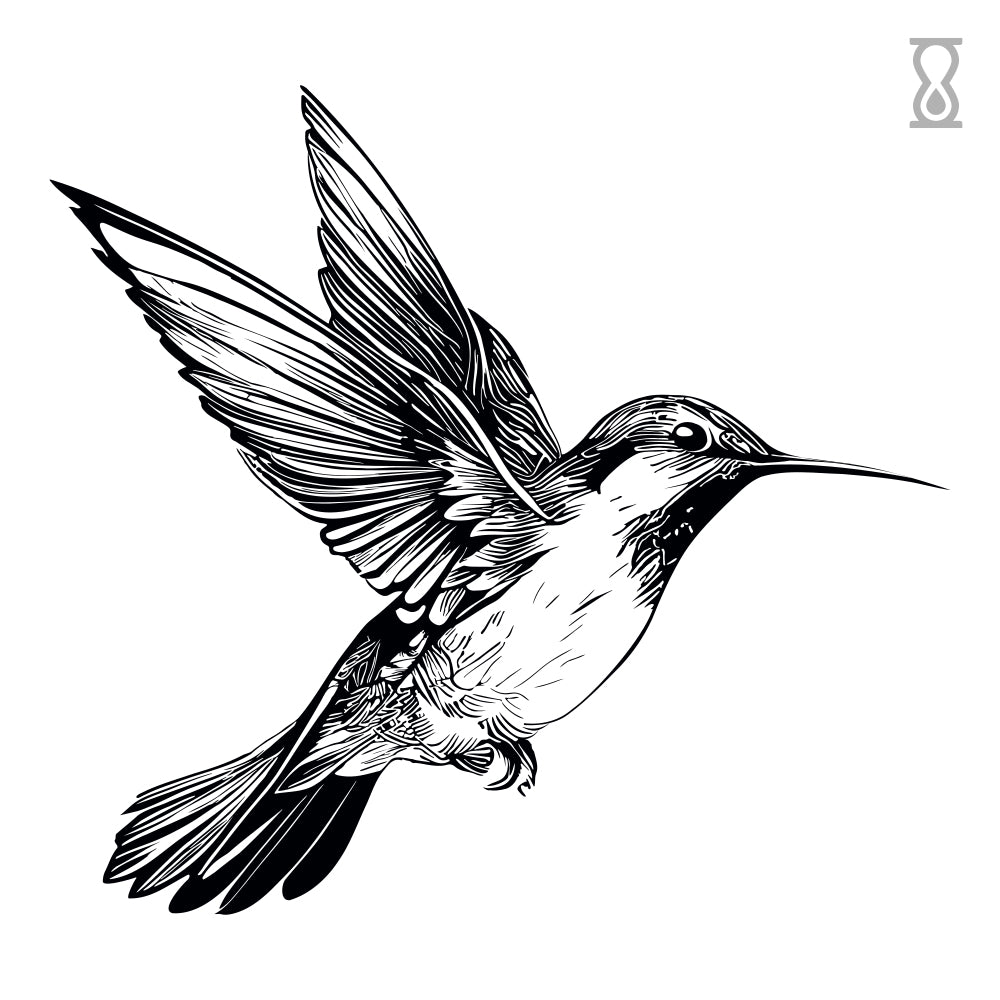 Hummingbird Semi-Permanent Tattoo 2 in x 2 in