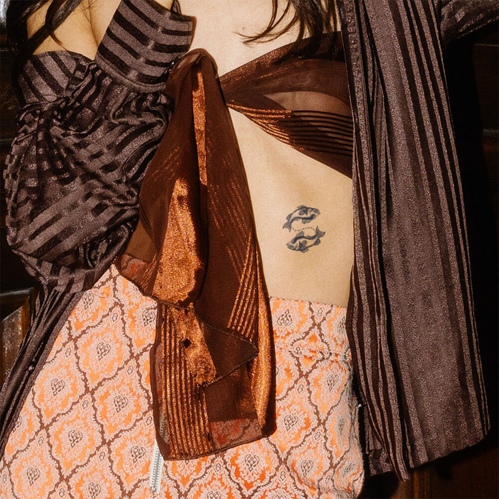 Pisces Semi-Permanent Tattoo 2 in x 2 in