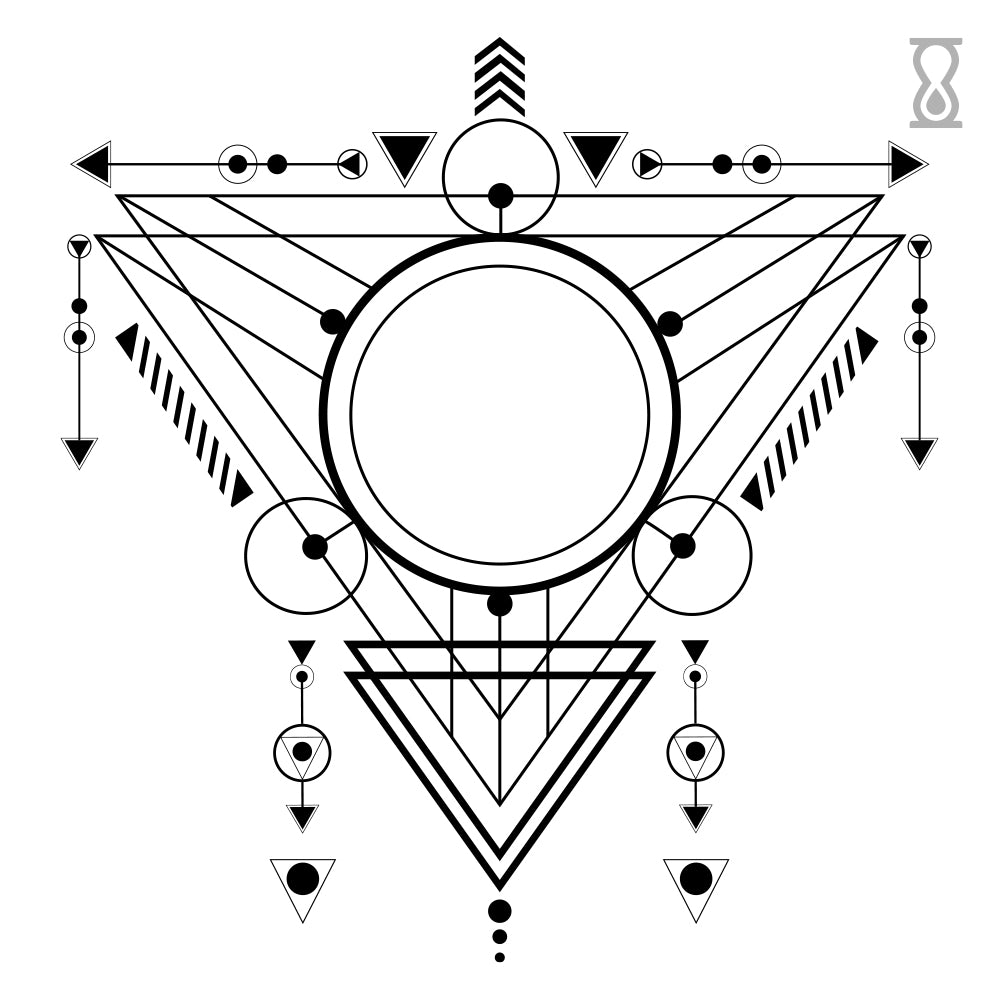 Triangle Geometric Semi-Permanent Tattoo 4 in x 4 in