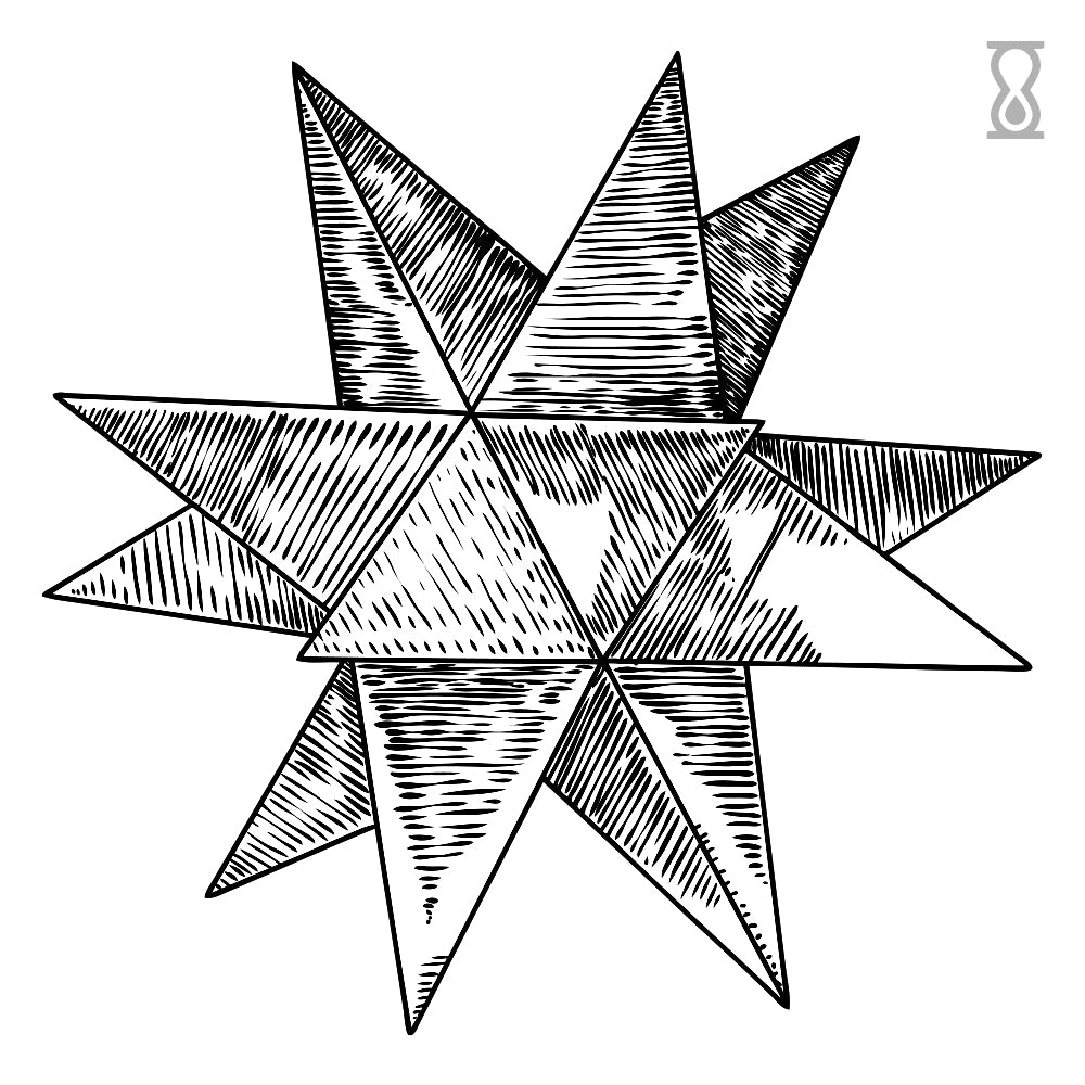 Polygon Star Semi-Permanent Tattoo 2 in x 2 in