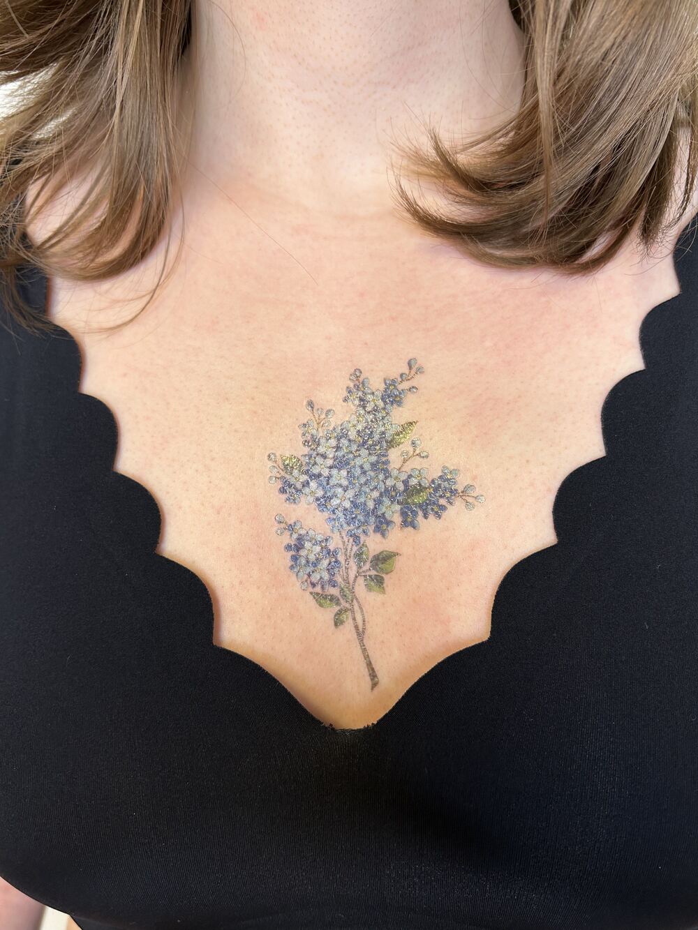 Blue Flower Temporary Tattoo