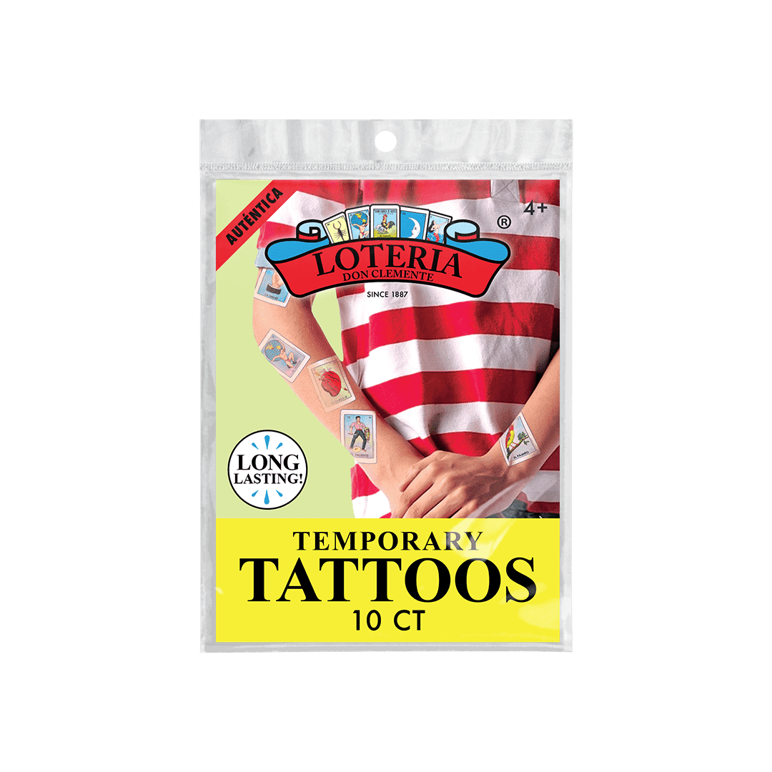 Loteria Muchachos Card Tattoos 10pc Variety Pack