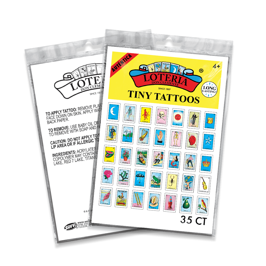 Loteria Full-Color Game Card Tiny Tattoo 35pc Variety Pack