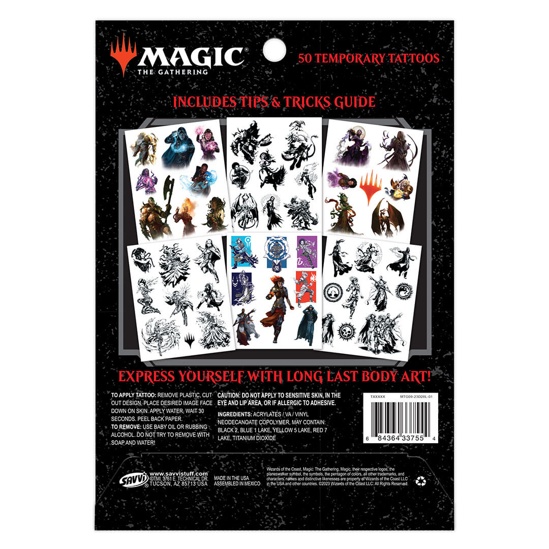 Magic the Gathering Set Temporary Tattoos - Temporary Tattoos
