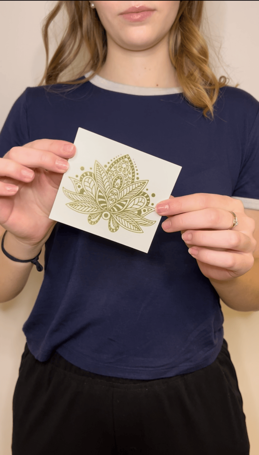 Metallic Gold Lotus Tattoo