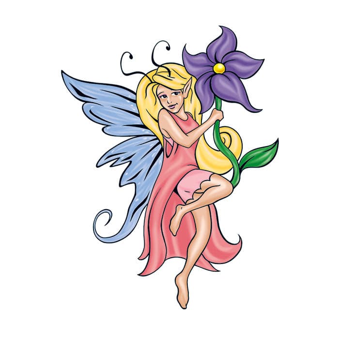 Mythical Pink Fairy Temporary Tattoo 3.5 in x 2.5 in