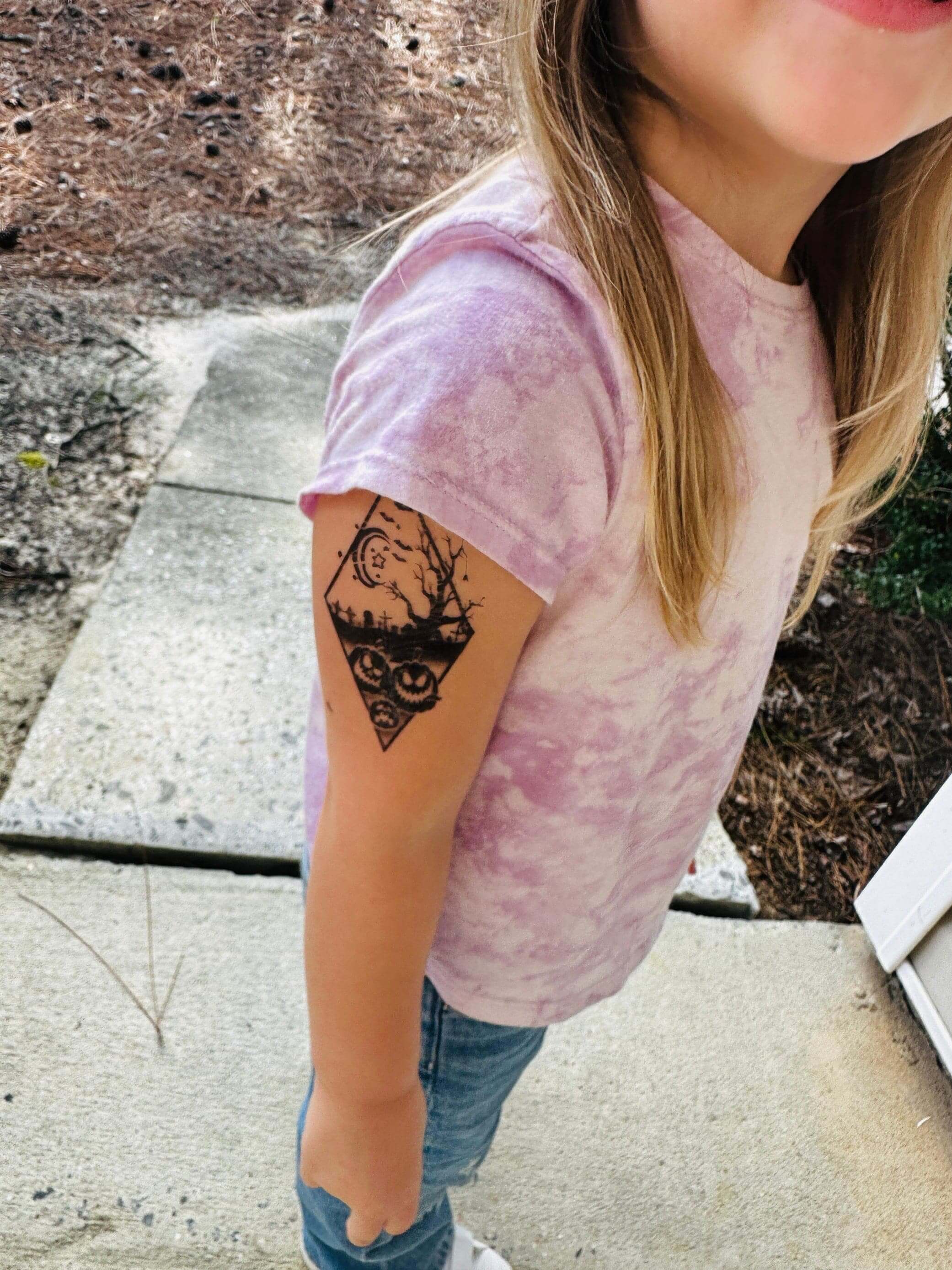 Halloween scene diamond temporary tattoo