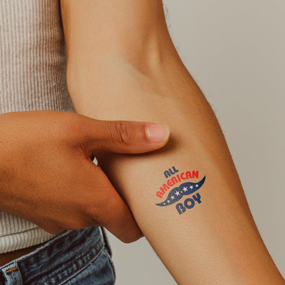 All American Boy Temporary Tattoo 2 in x 2 in