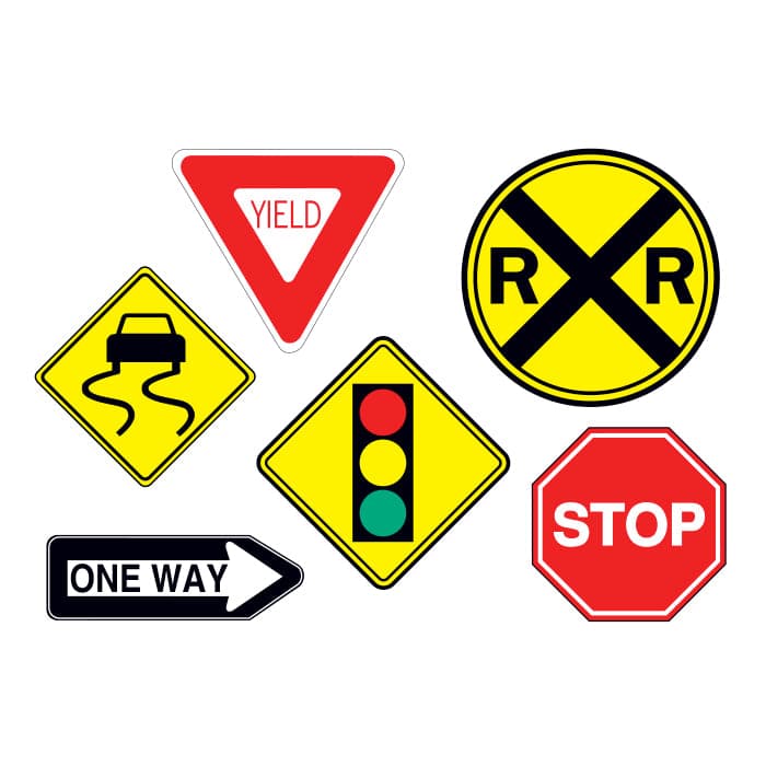 Traffic Signs Temporary Tattoo 3.5 in x 2.5 in