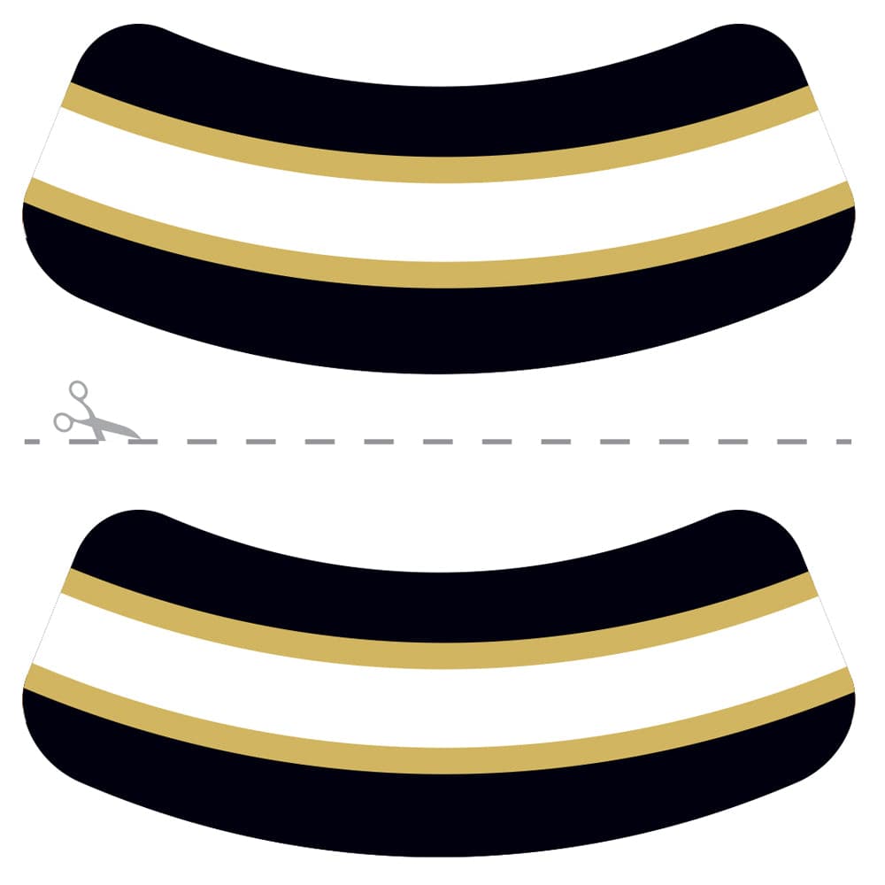 Black, Gold & White Eye Black Temporary Tattoo