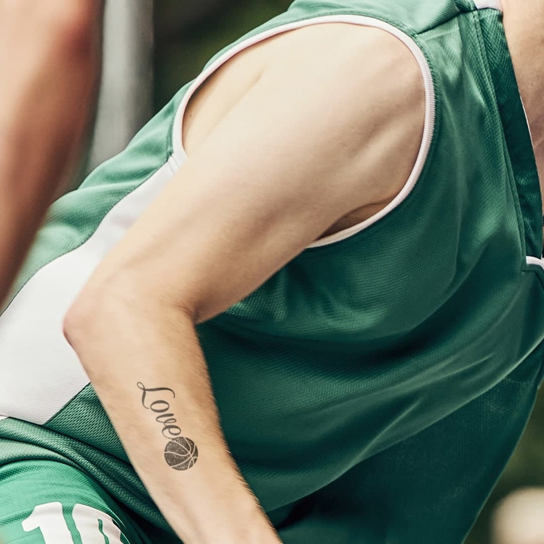 Love Basketball Temporary Tattoo 2 in x 3 in