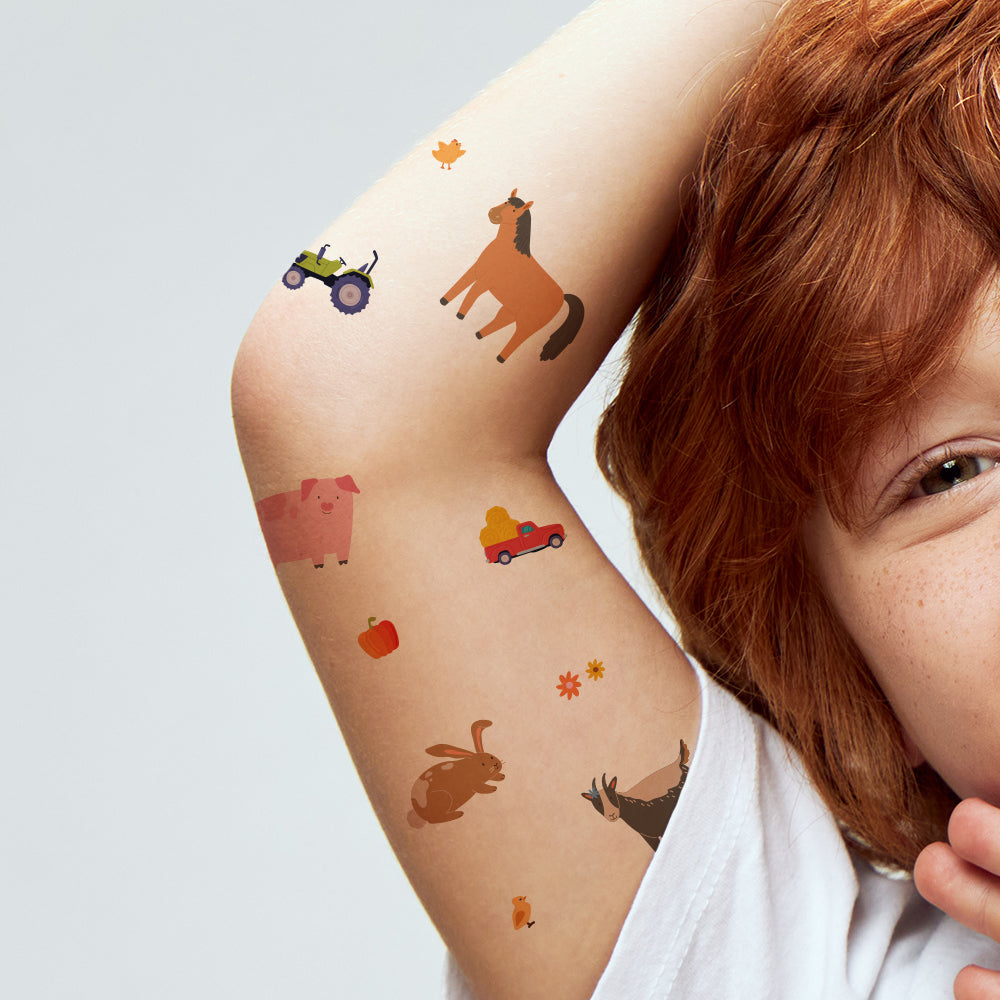 Farm Animal Tattoo Sheet 4 in x 6 in