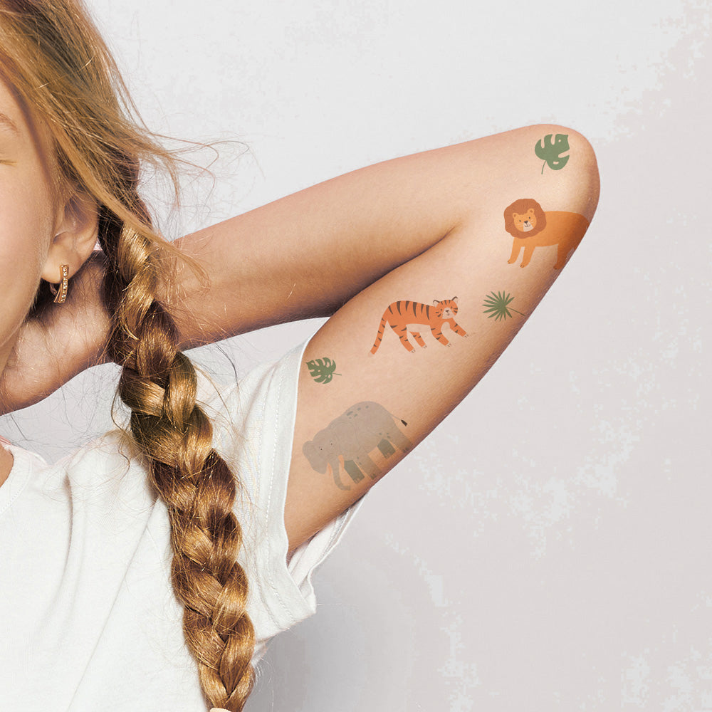 Wild Animal Tattoo Sheet 4 in x 6 in