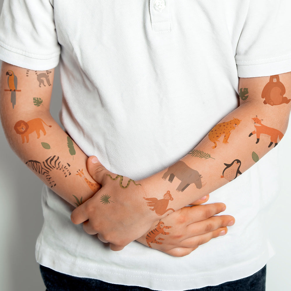 Wild Animal Tattoo Sheet 4 in x 6 in