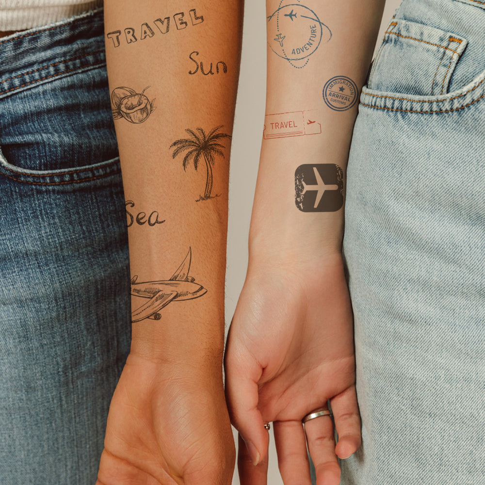 Travel Tattoo Sheet 4 in x 6 in
