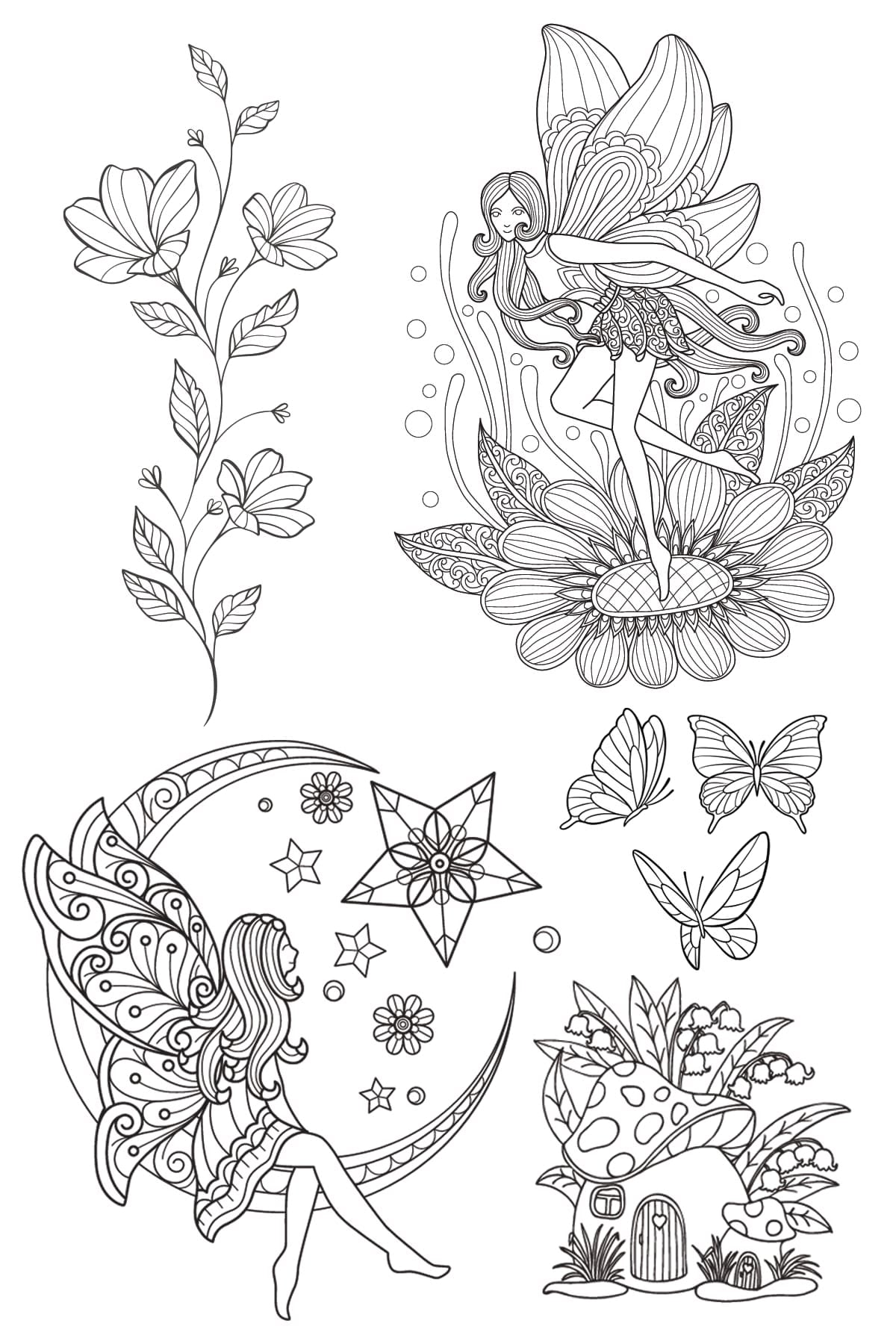 Fairy Tattoo Sheet 4 in x 6 in