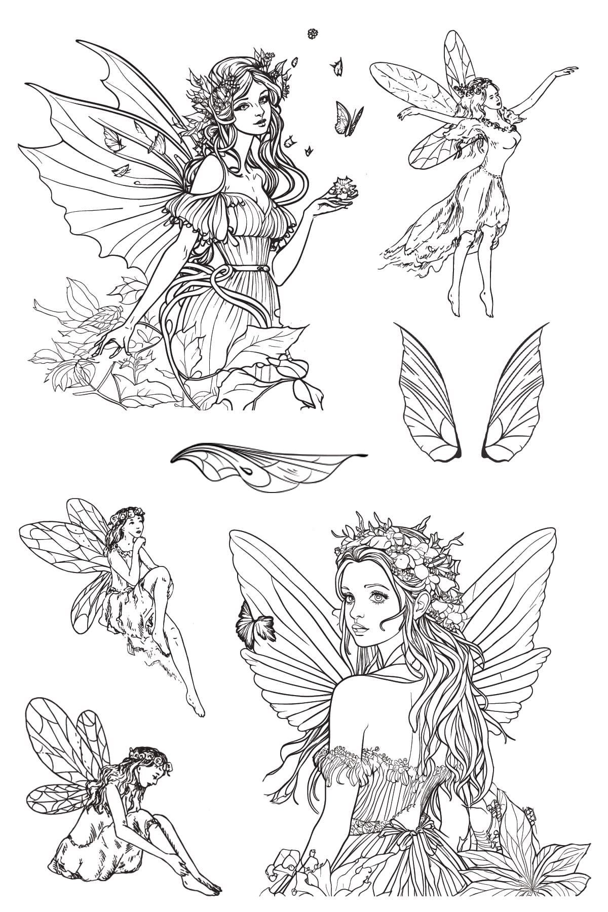 Fairy Friends Tattoo Sheet 4 in x 6 in