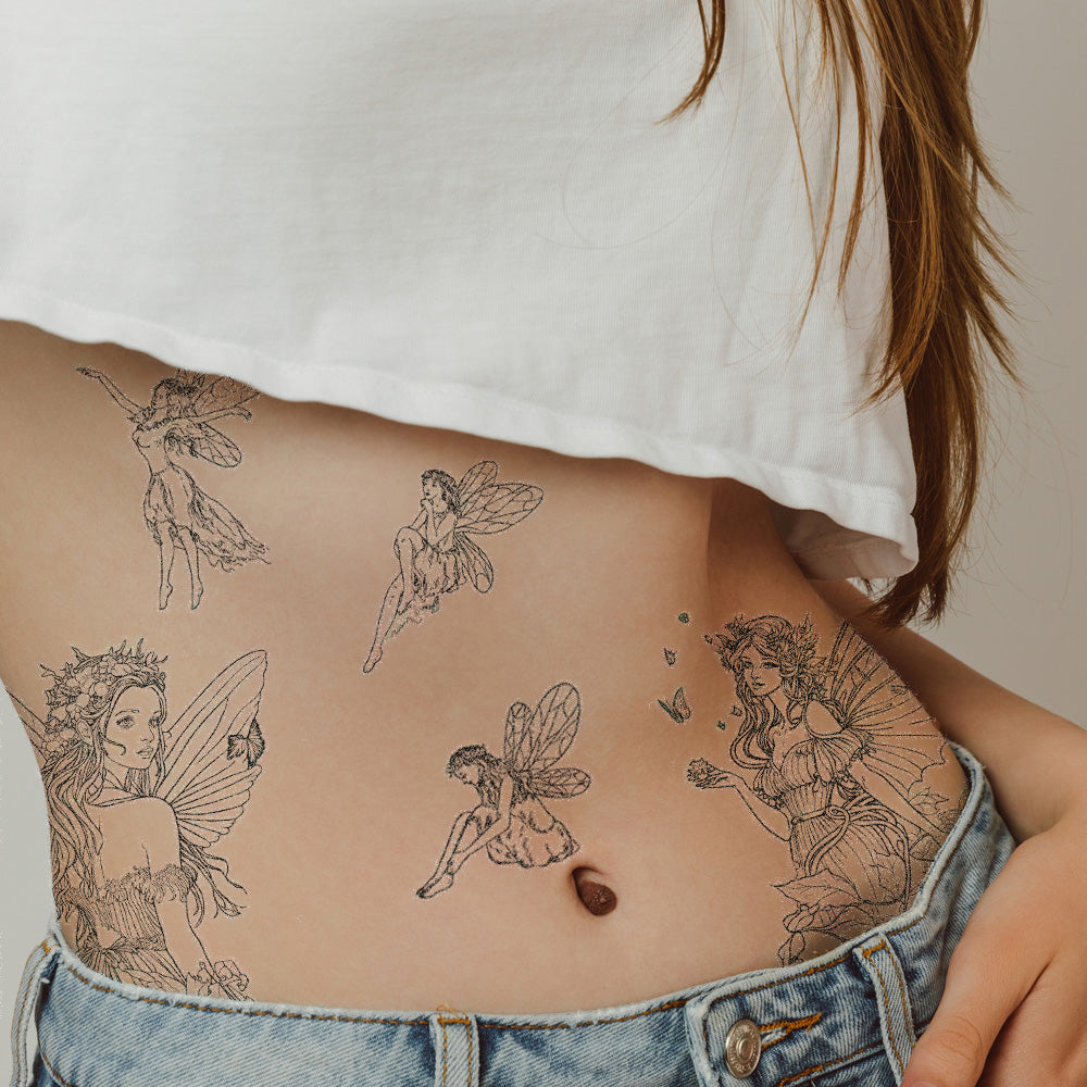 Fairy Friends Tattoo Sheet 4 in x 6 in