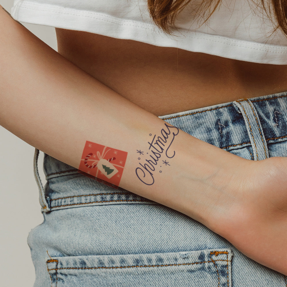 Vintage Santa Christmas Tattoos 4 in x 6 in