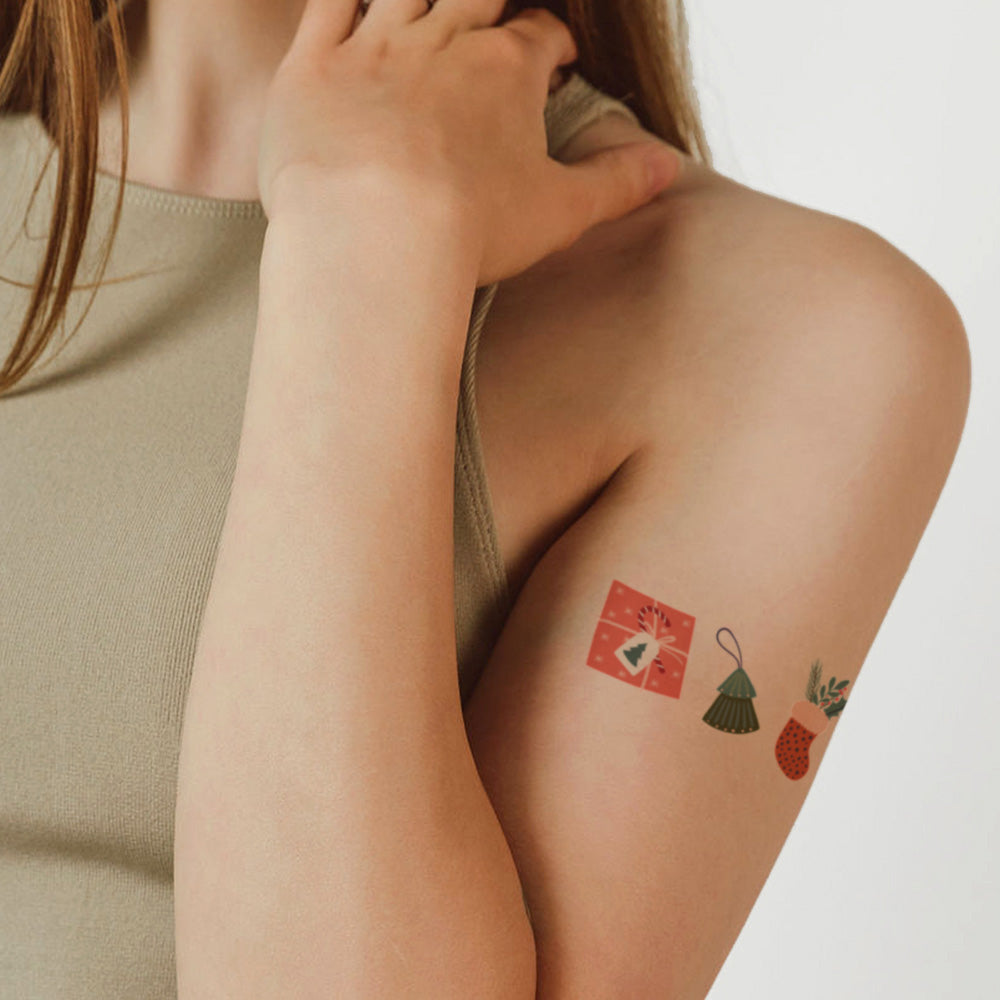 Vintage Santa Christmas Tattoos 4 in x 6 in