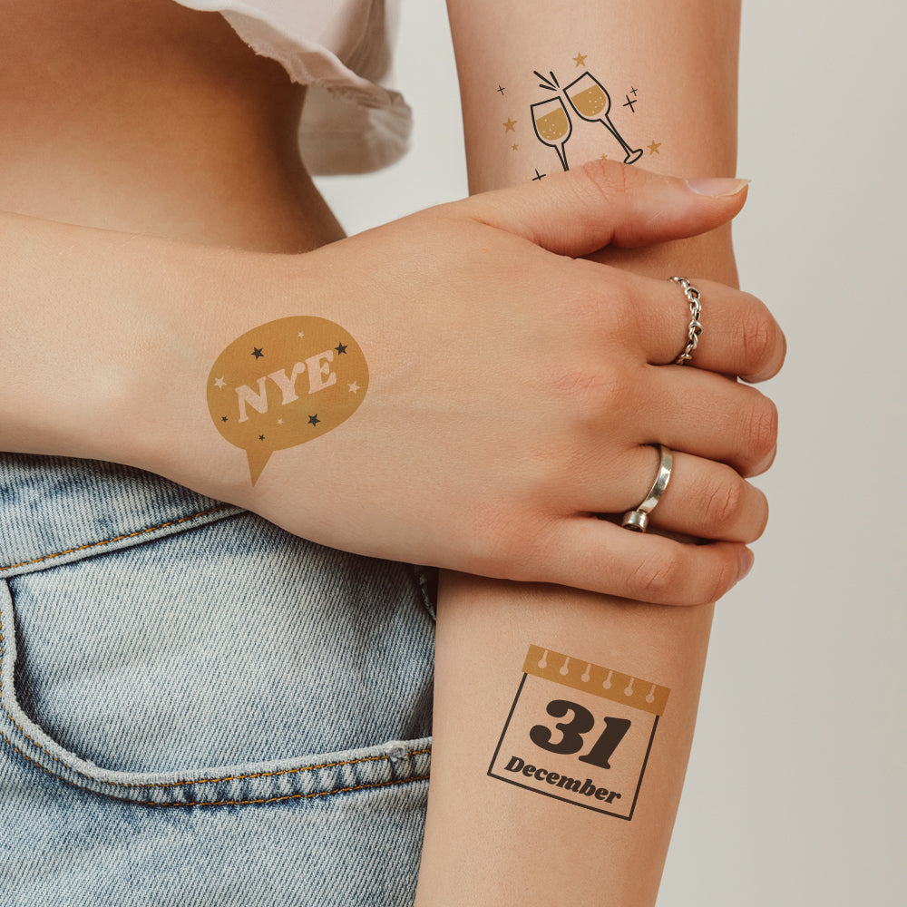 New Years Eve Tattoos 4 in x 6 in
